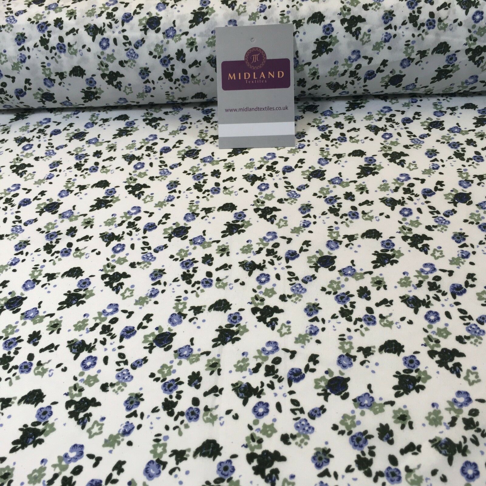 Small Ditsy Floral Printed soft Crepe dress fabric 44' wide M761 Mtex