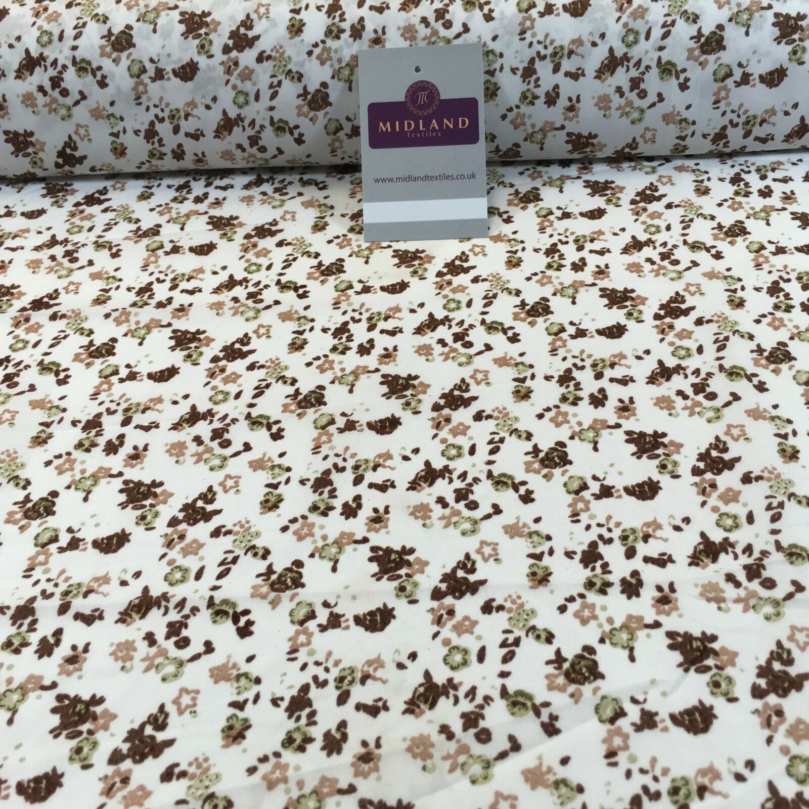 Small Ditsy Floral Printed soft Crepe dress fabric 44' wide M761 Mtex
