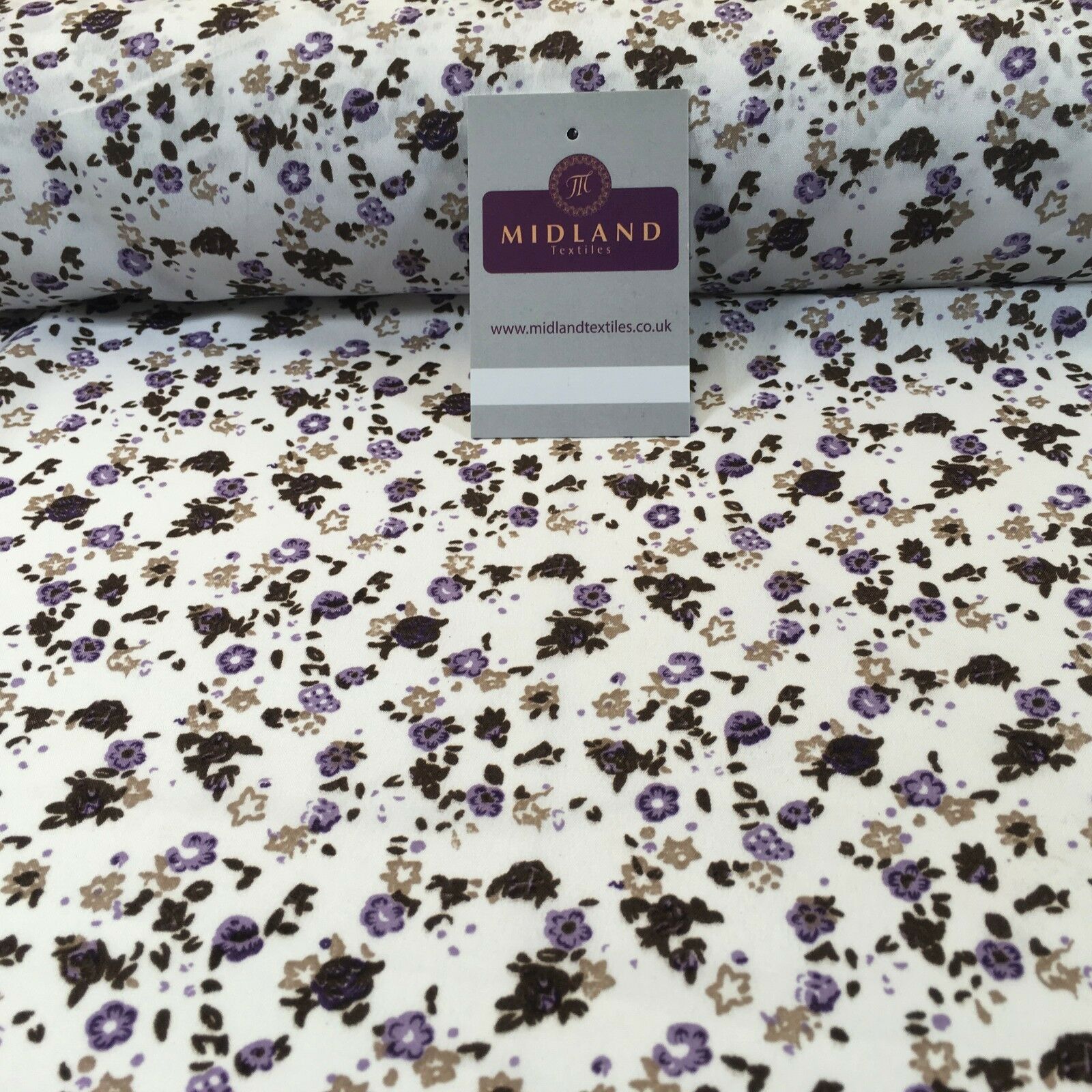 Small Ditsy Floral Printed soft Crepe dress fabric 44' wide M761 Mtex