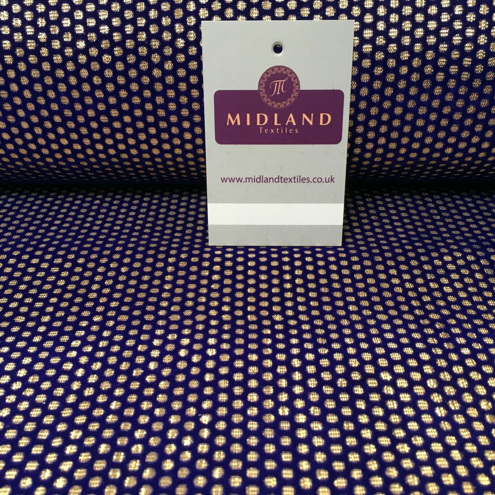 Geometric Gold Spot Dot Flocked Lame Fabric 114 cm Wide MA1177 Mtex