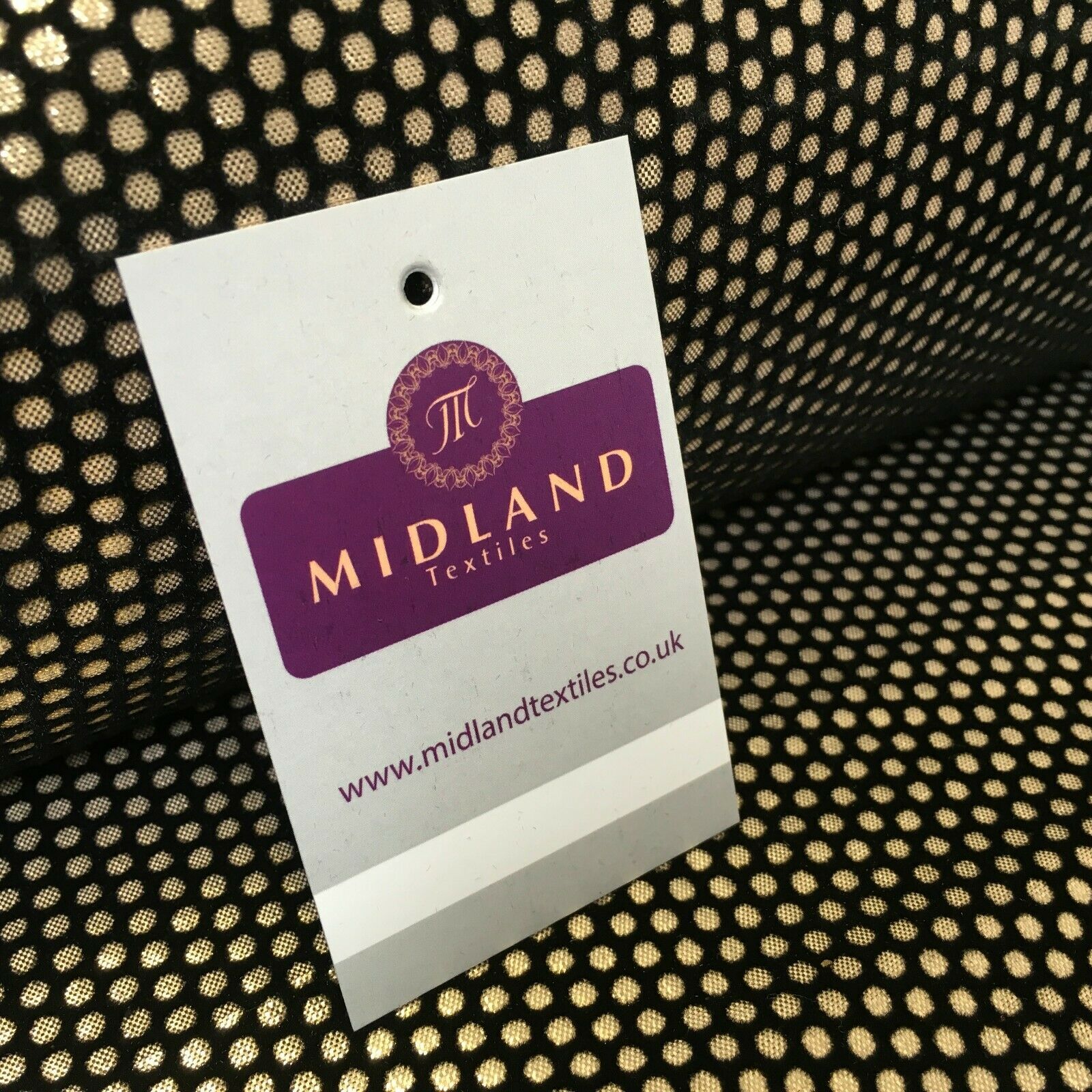 Geometric Gold Spot Dot Flocked Lame Fabric 114 cm Wide MA1177 Mtex