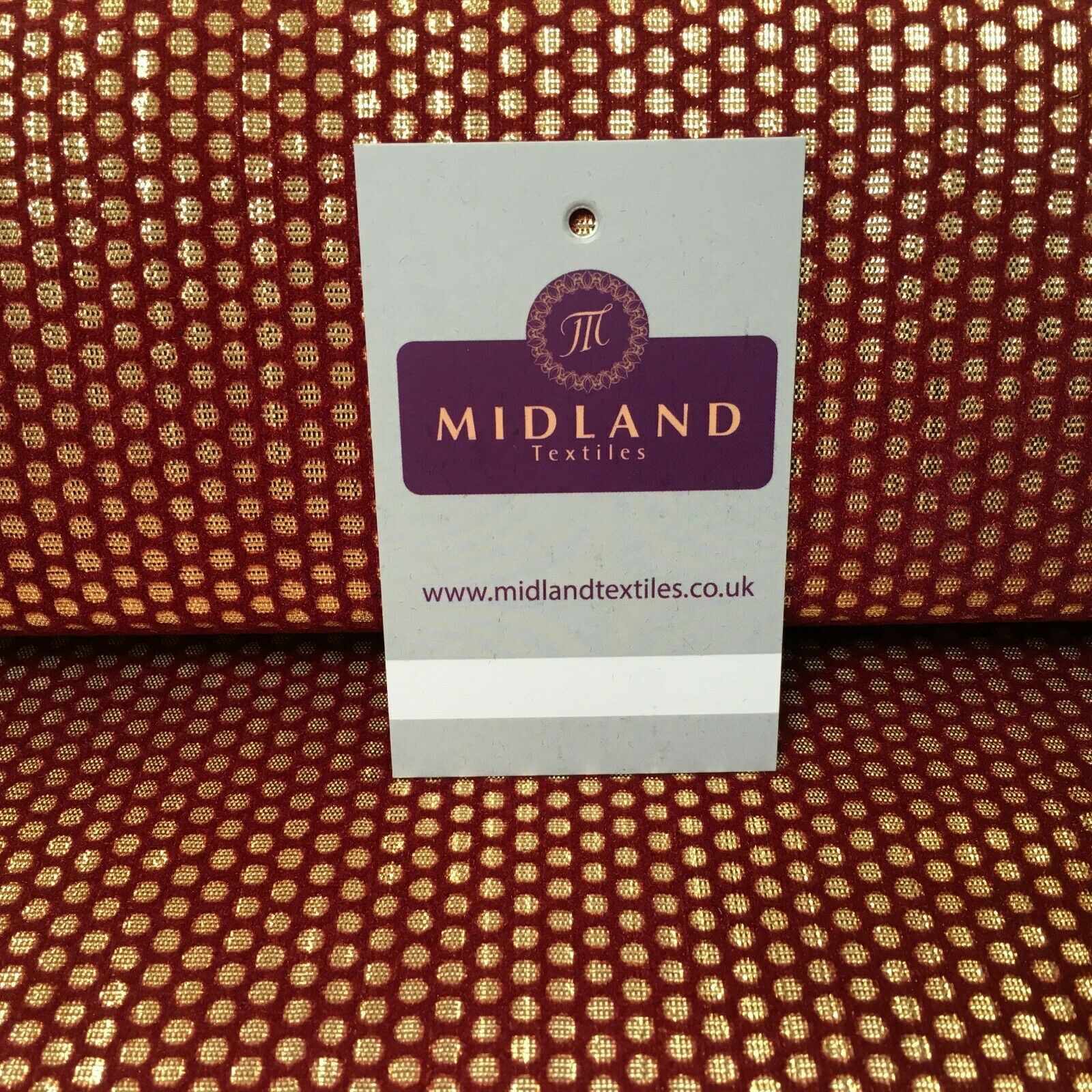 Geometric Gold Spot Dot Flocked Lame Fabric 114 cm Wide MA1177 Mtex