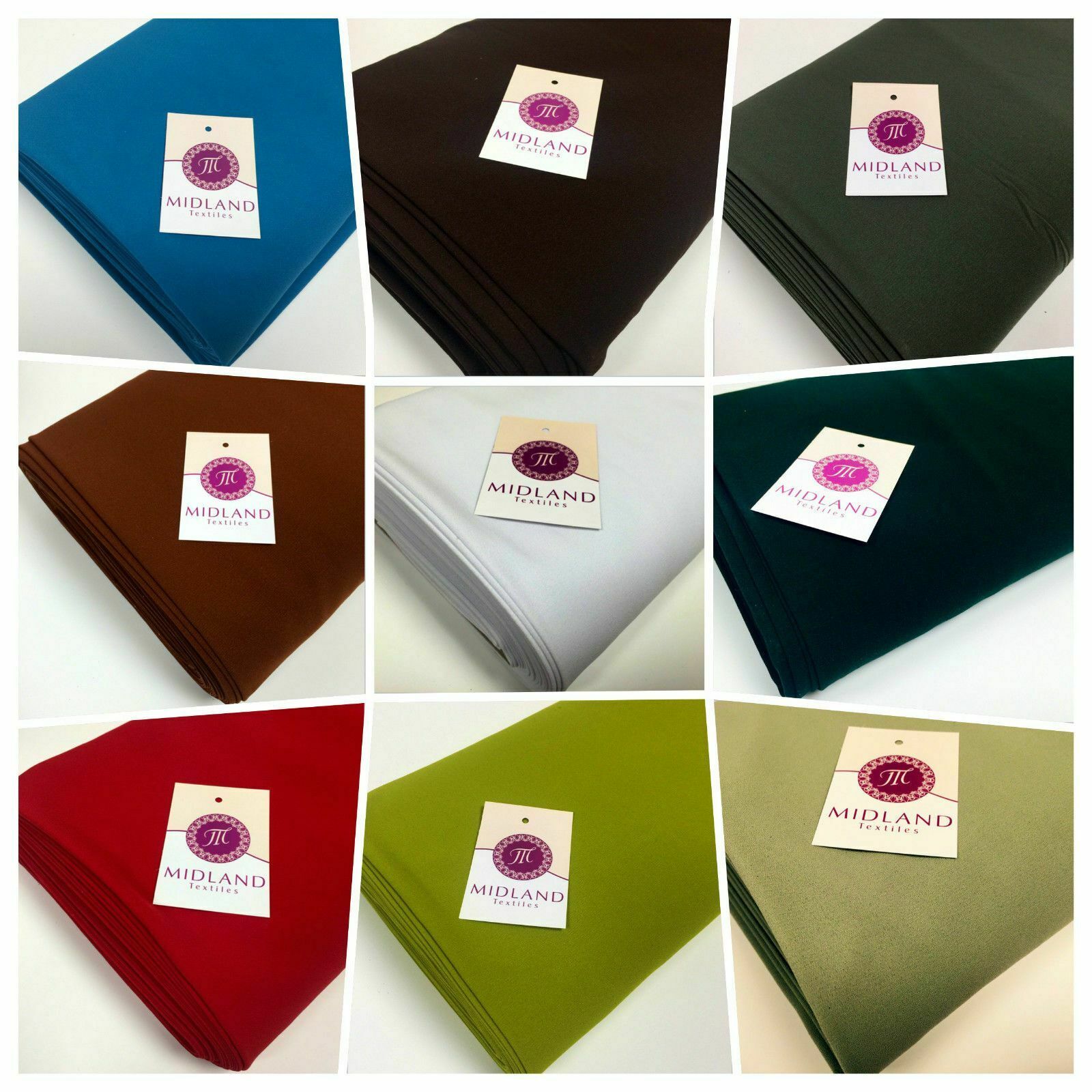 Plain Poly Moss Crepe Georgette dress fabric medium weight 58' Wide M420 Mtex