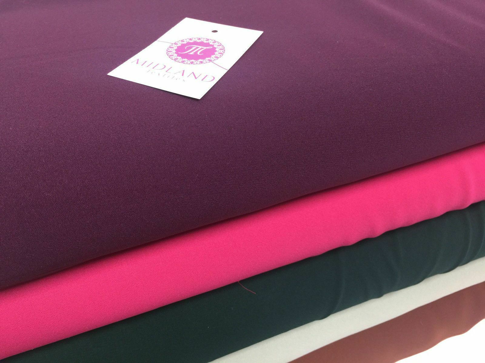 Plain Poly Moss Crepe Georgette dress fabric medium weight 58' Wide M420 Mtex