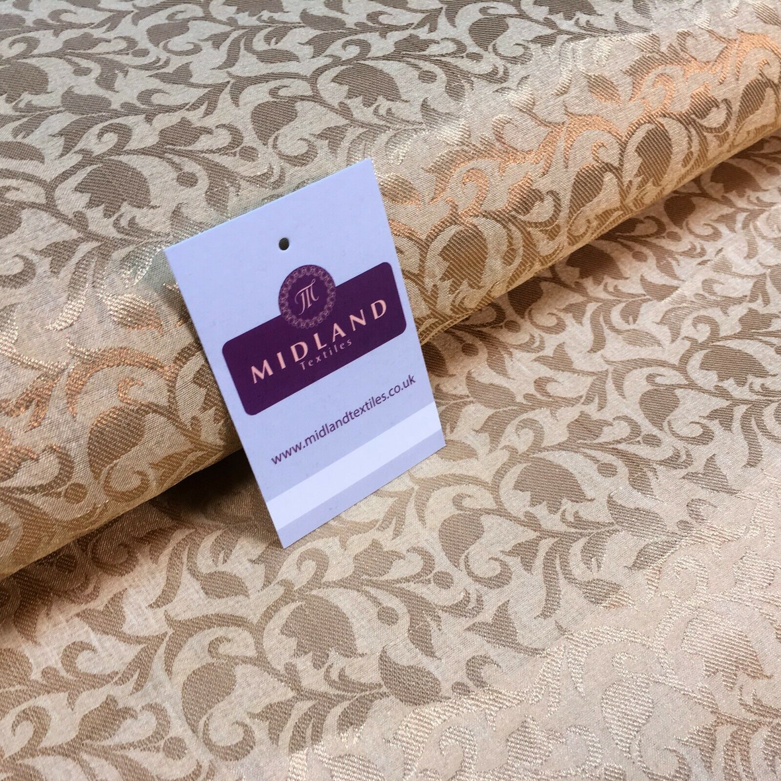 Floral Gold Textured Banarsi Lame Brocade Fabric 111 cm MA1124 Mtex