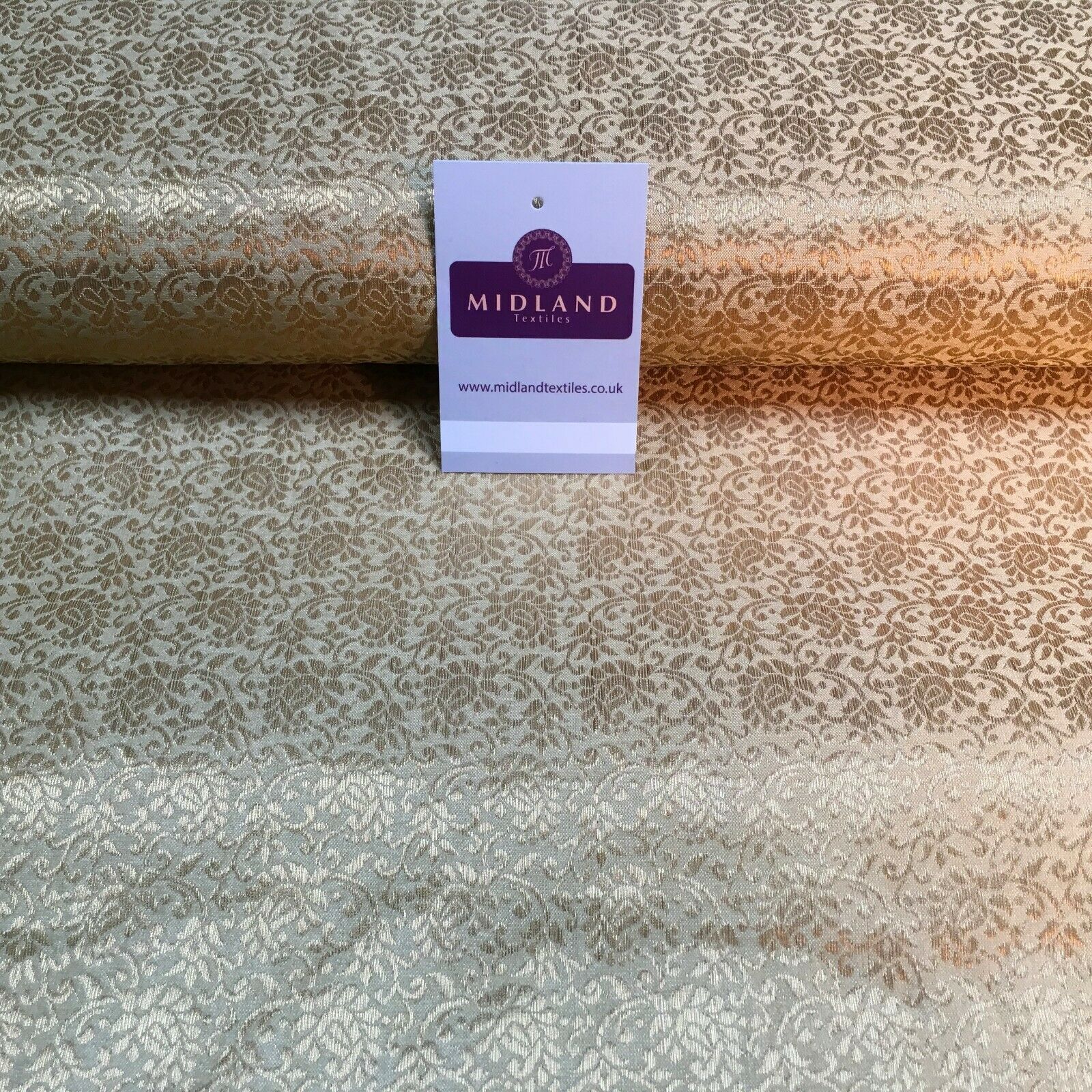 Floral Gold Textured Banarsi Lame Brocade Fabric 111 cm MA1124 Mtex