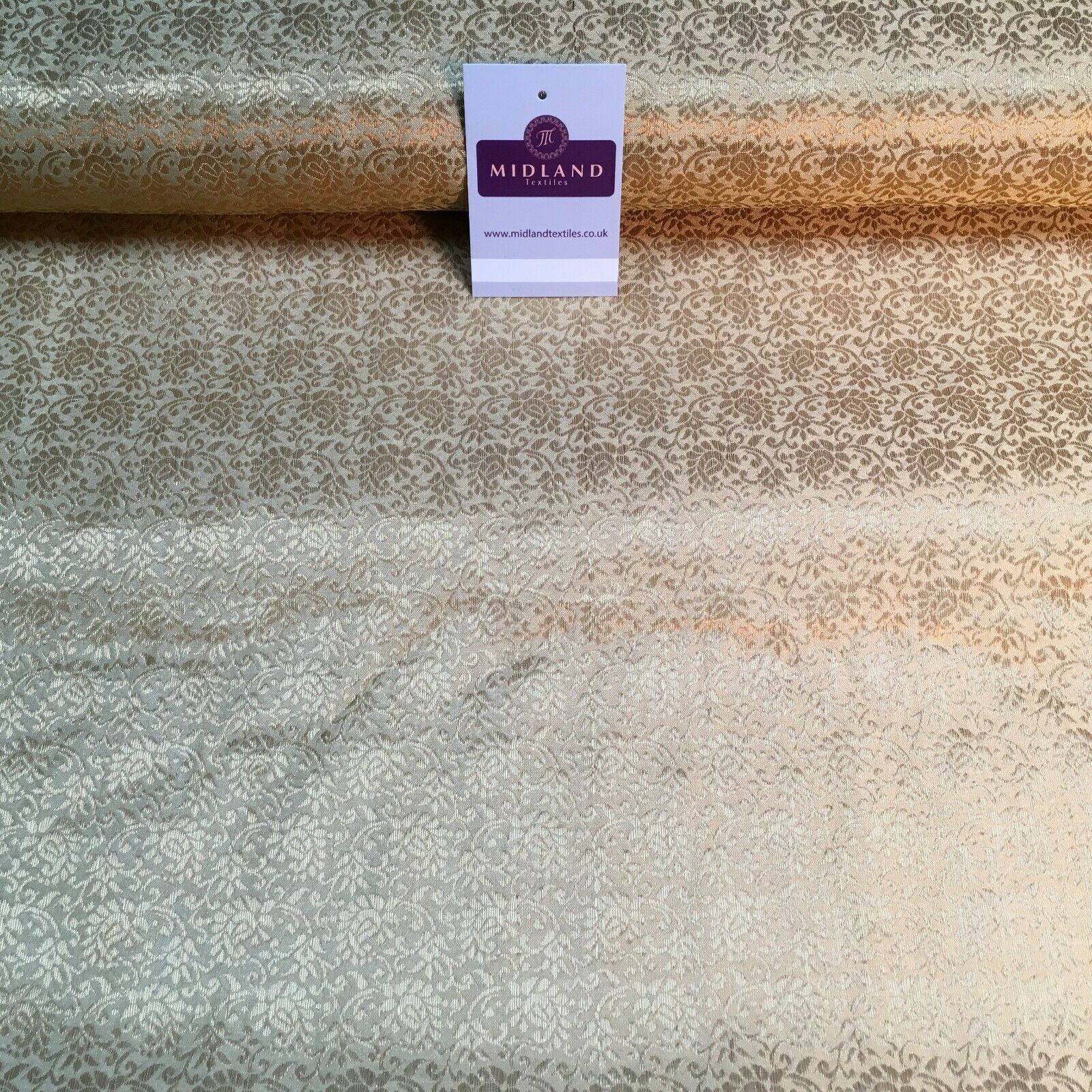 Floral Gold Textured Banarsi Lame Brocade Fabric 111 cm MA1124 Mtex