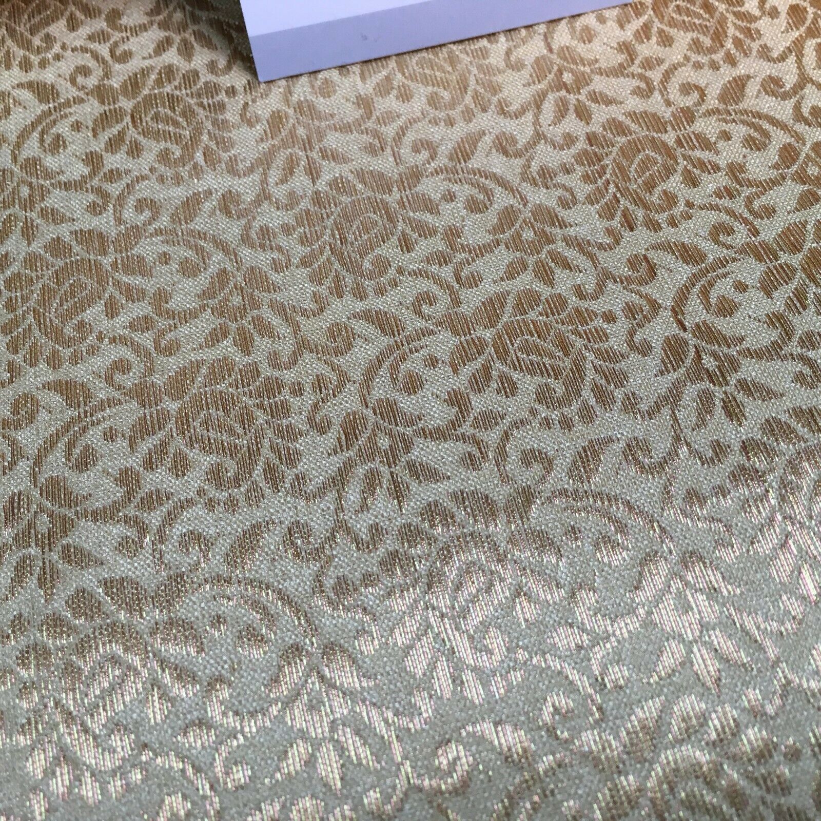 Floral Gold Textured Banarsi Lame Brocade Fabric 111 cm MA1124 Mtex