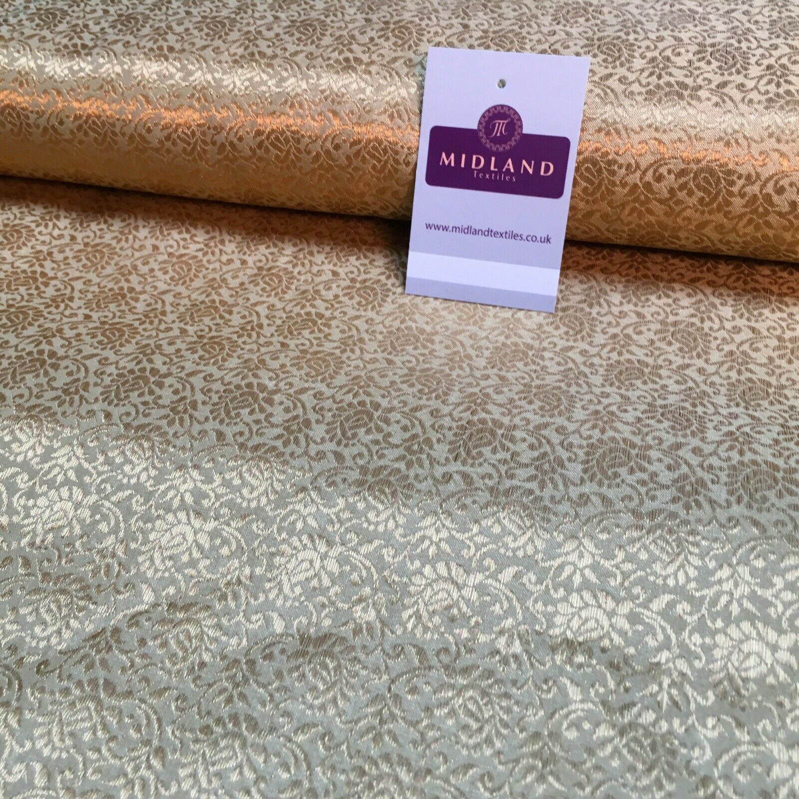 Floral Gold Textured Banarsi Lame Brocade Fabric 111 cm MA1124 Mtex