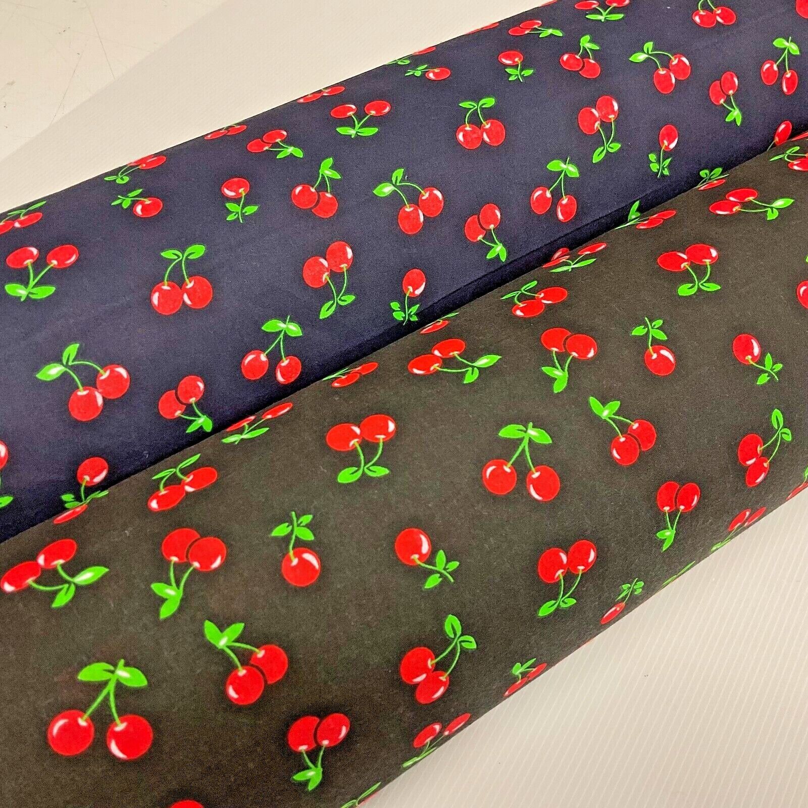 Cherries Fruit cherry Poly cotton printed 110cm wide fabric M1699