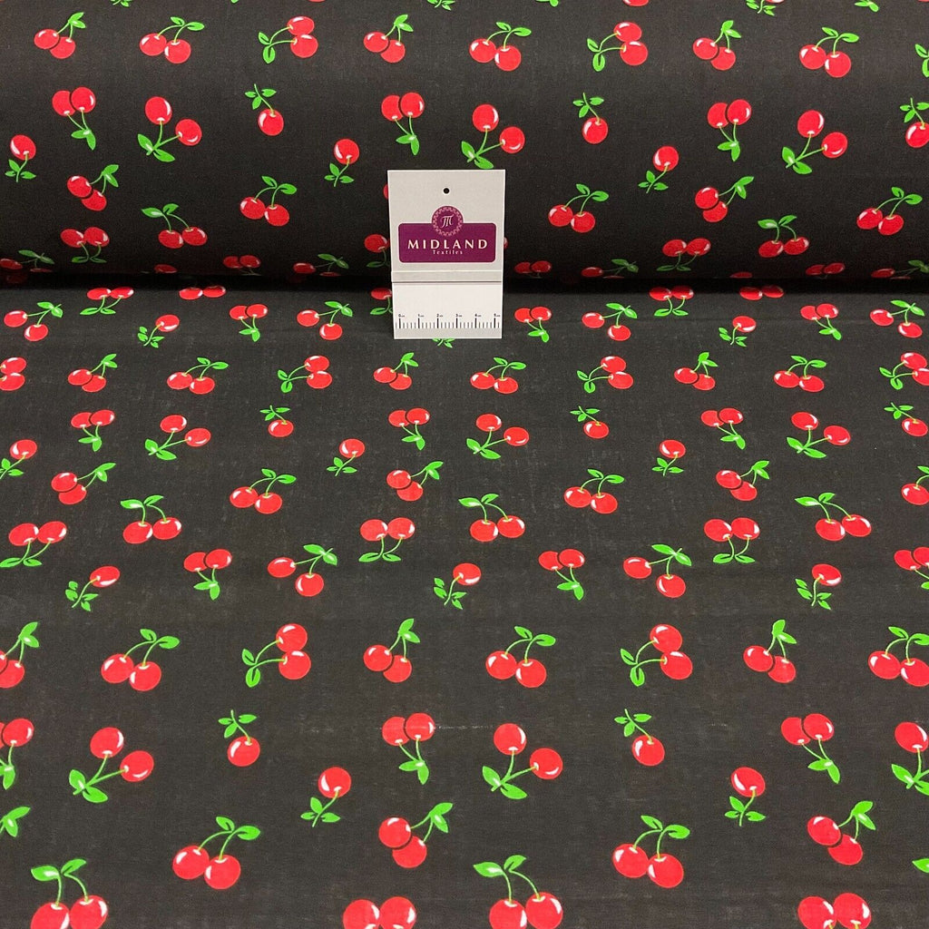 Cherries Fruit cherry Poly cotton printed 110cm wide fabric M1699