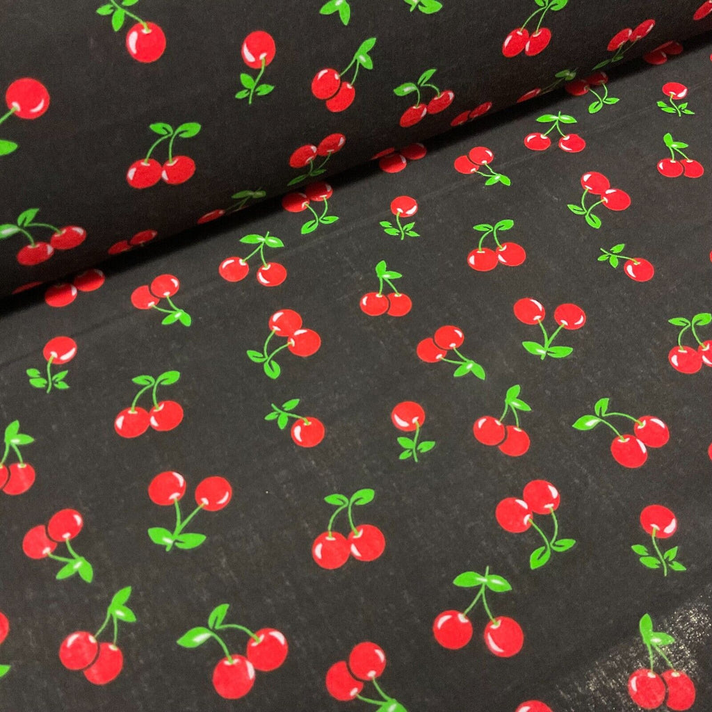 Cherries Fruit cherry Poly cotton printed 110cm wide fabric M1699