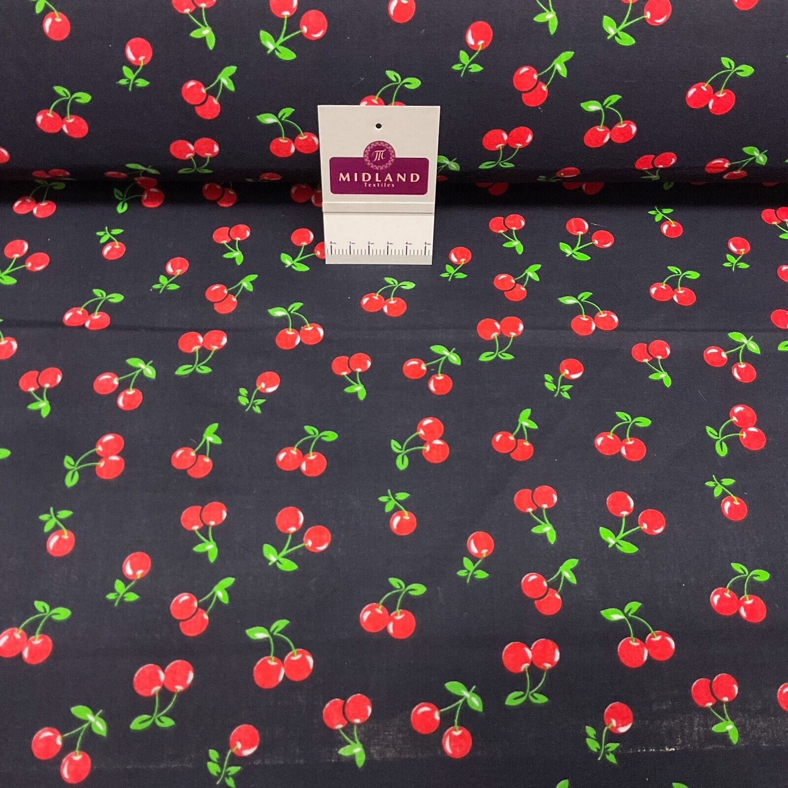 Cherries Fruit cherry Poly cotton printed 110cm wide fabric M1699