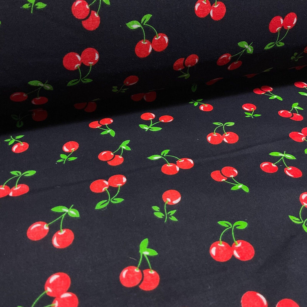 Cherries Fruit cherry Poly cotton printed 110cm wide fabric M1699