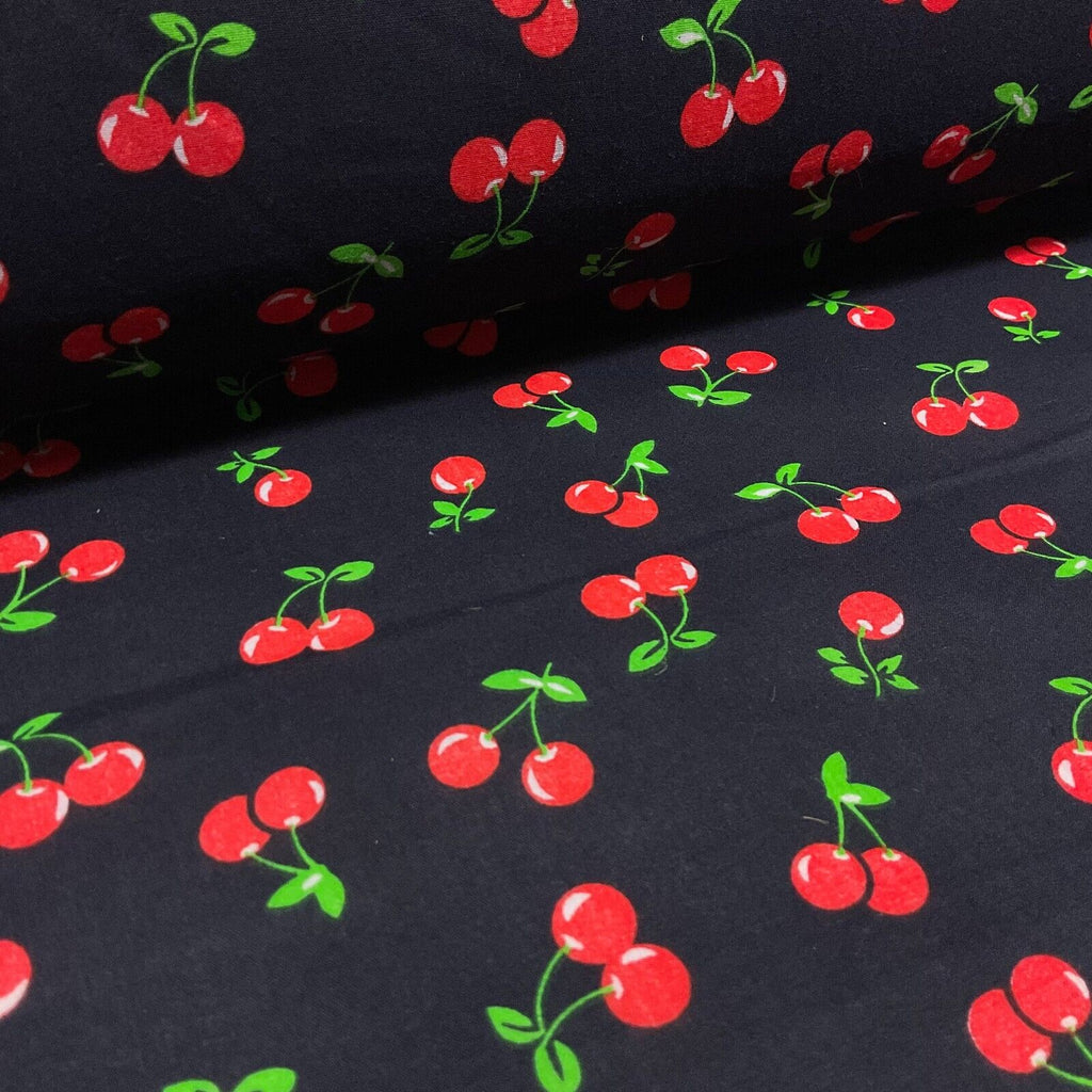 Cherries Fruit cherry Poly cotton printed 110cm wide fabric M1699