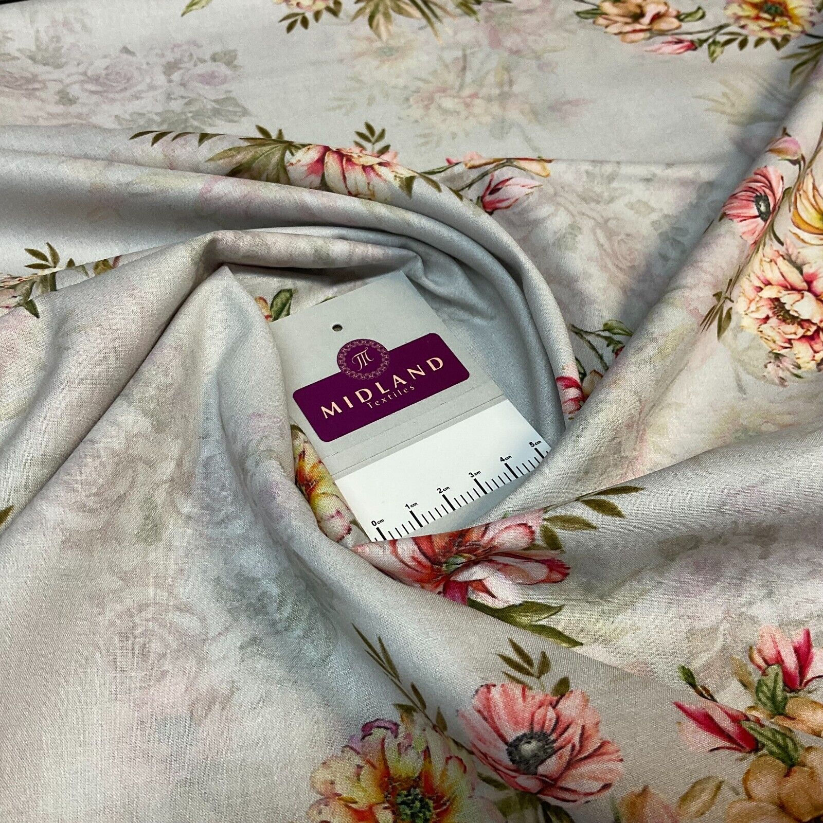 Cotton Lawn Summer Vintage Floral Printed Dress fabric 100% M1670