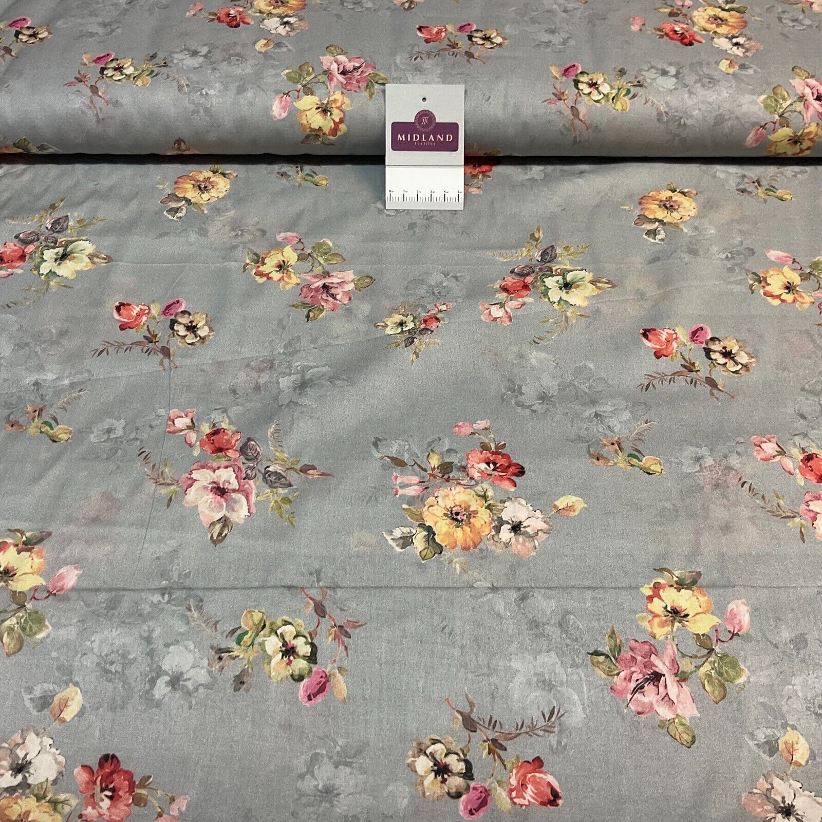 Cotton Lawn Summer Vintage Floral Printed Dress fabric 100% M1670