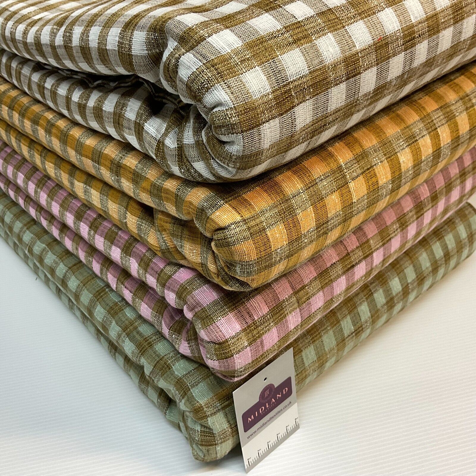 Cotton check checkered gingham dress fabric M1724