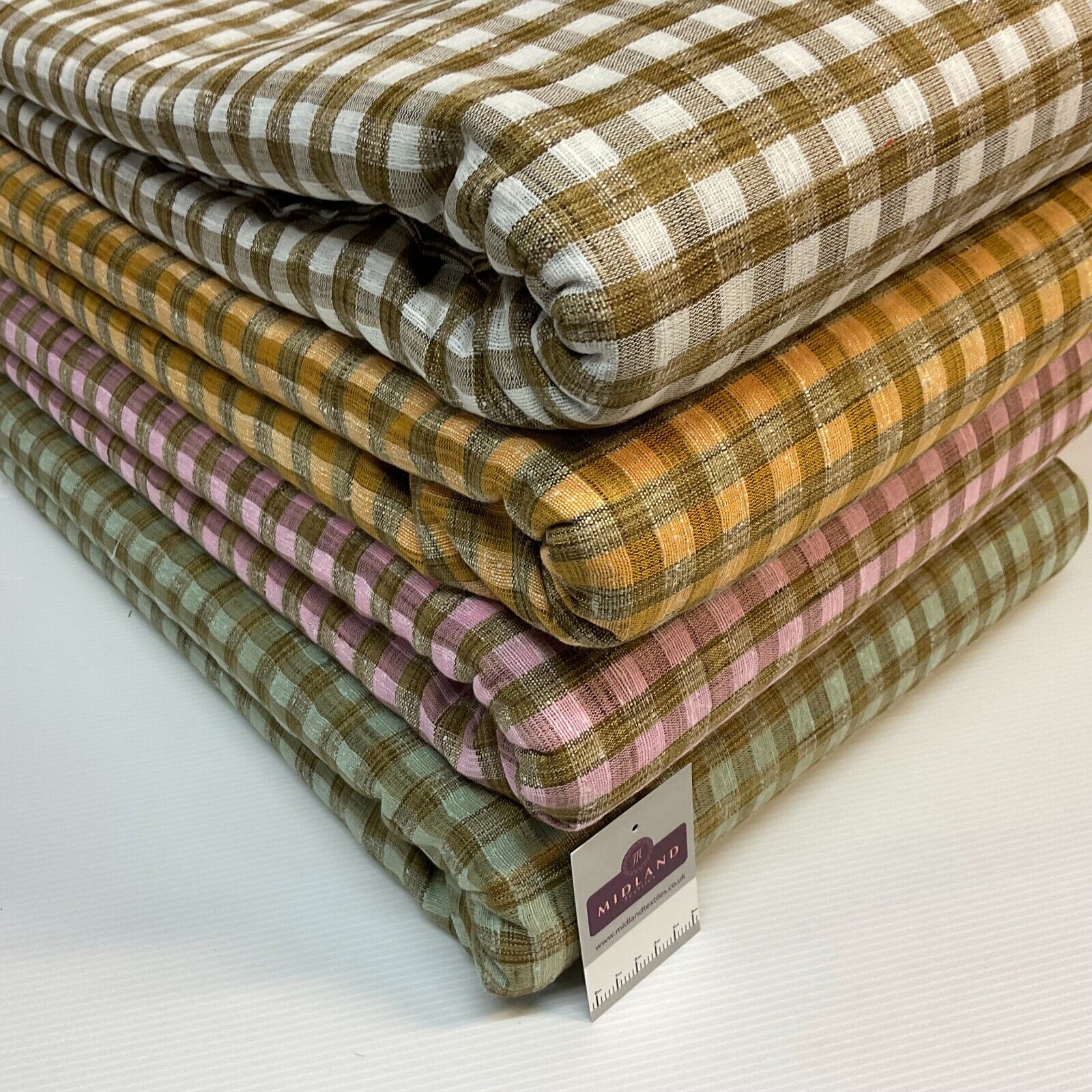 Cotton check checkered gingham dress fabric M1724