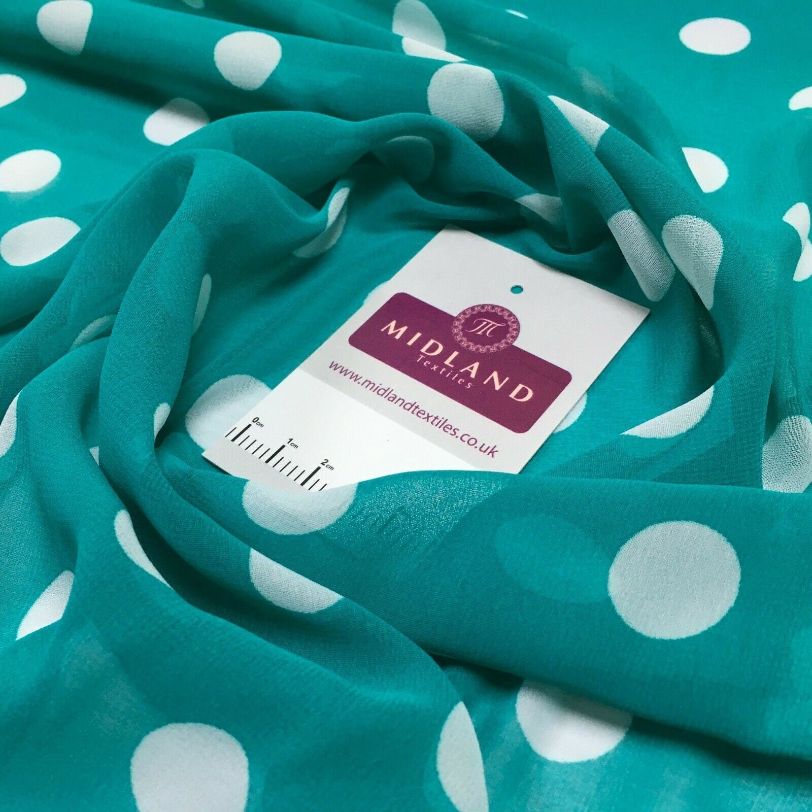 Jade polka dot spotted georgette chiffon fabric m1400-31 mtex