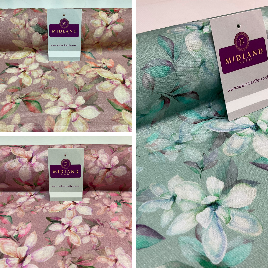 Summer floral lightweight Cotton Lawn dress Fabric Sold per Metre M1829