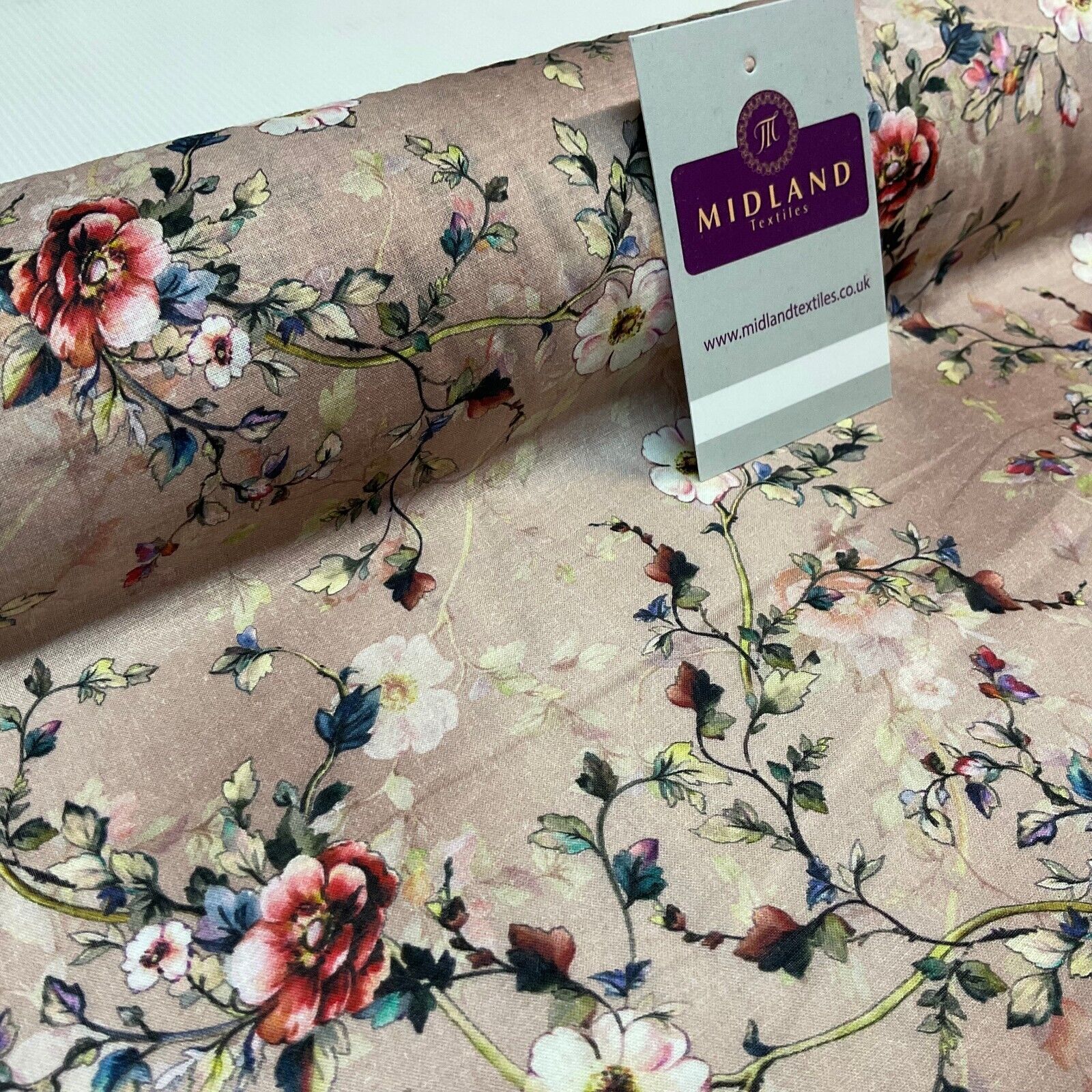 Summer floral lightweight Cotton Lawn dress Fabric Sold per Metre M1828