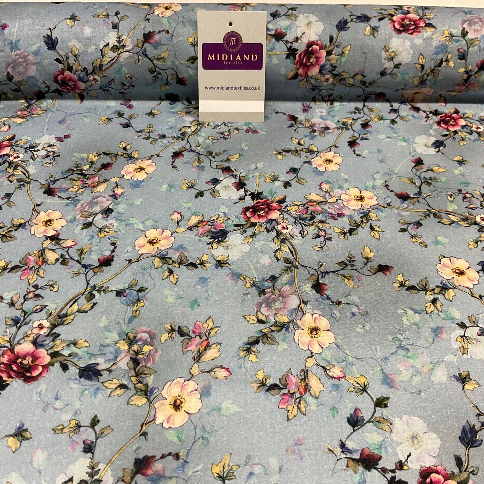 Summer floral lightweight Cotton Lawn dress Fabric Sold per Metre M1828