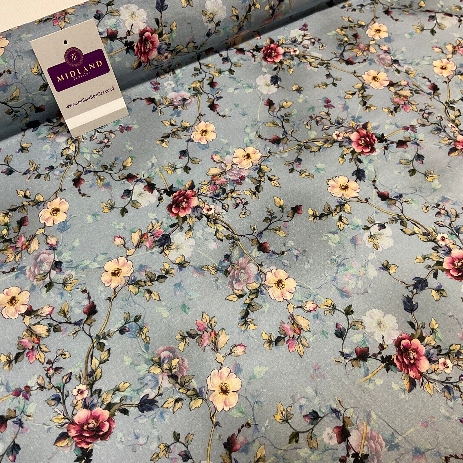 Summer floral lightweight Cotton Lawn dress Fabric Sold per Metre M1828