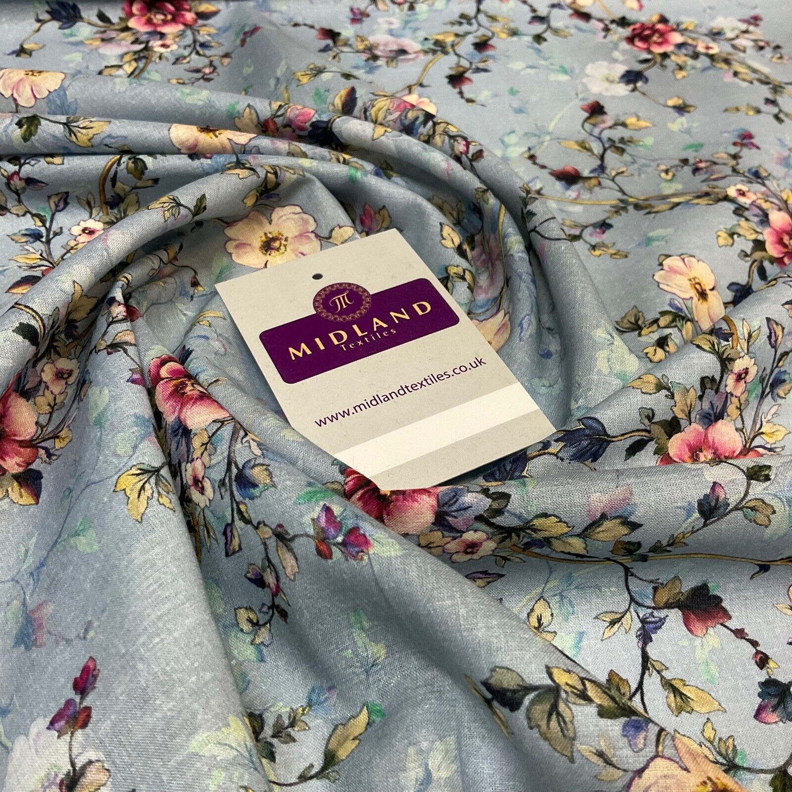 Summer floral lightweight Cotton Lawn dress Fabric Sold per Metre M1828