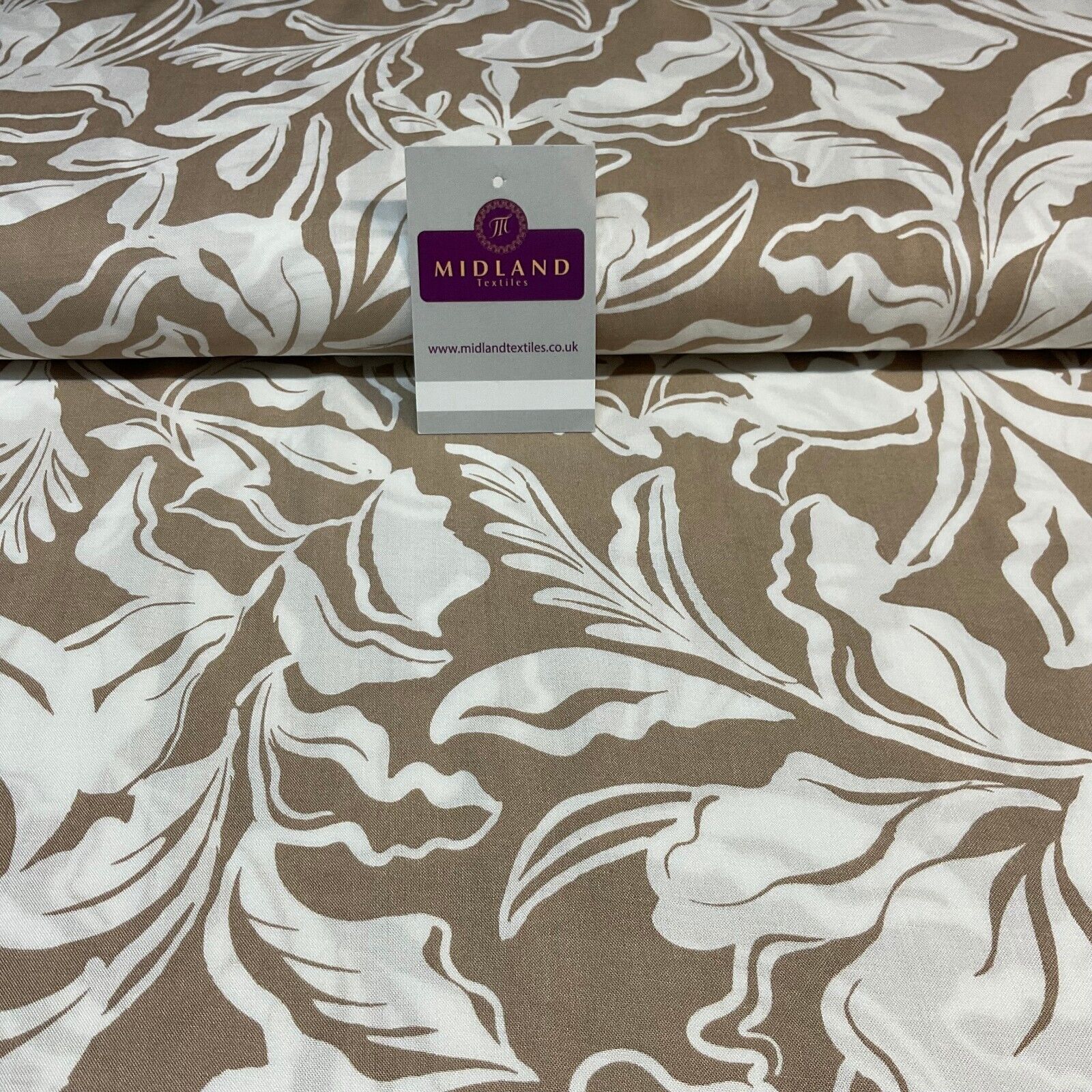 Leaf printed Viscose abstract summer dress Fabric Sold per Metre M1821