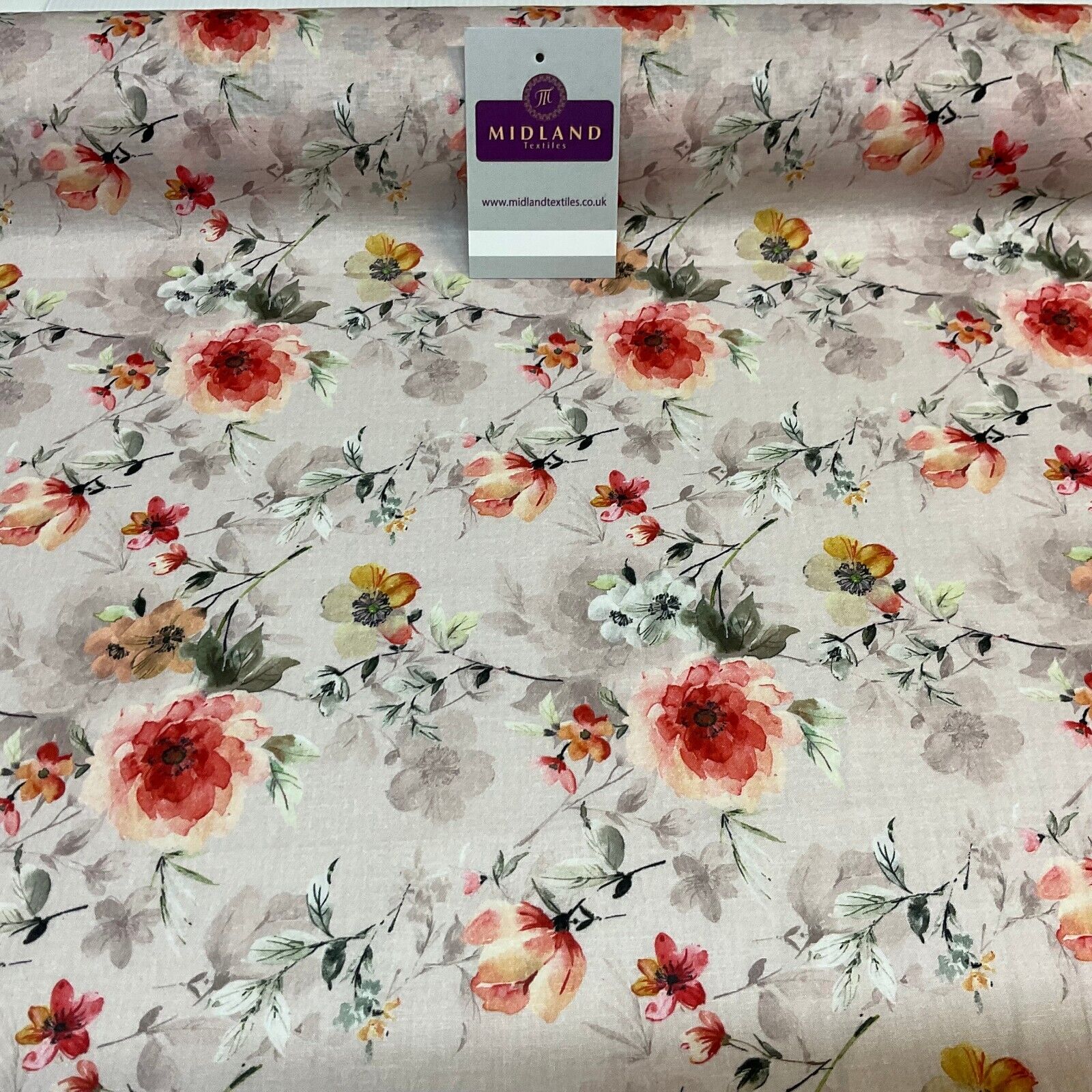 Summer floral lightweight Cotton Lawn dress Fabric Sold per Metre M1831
