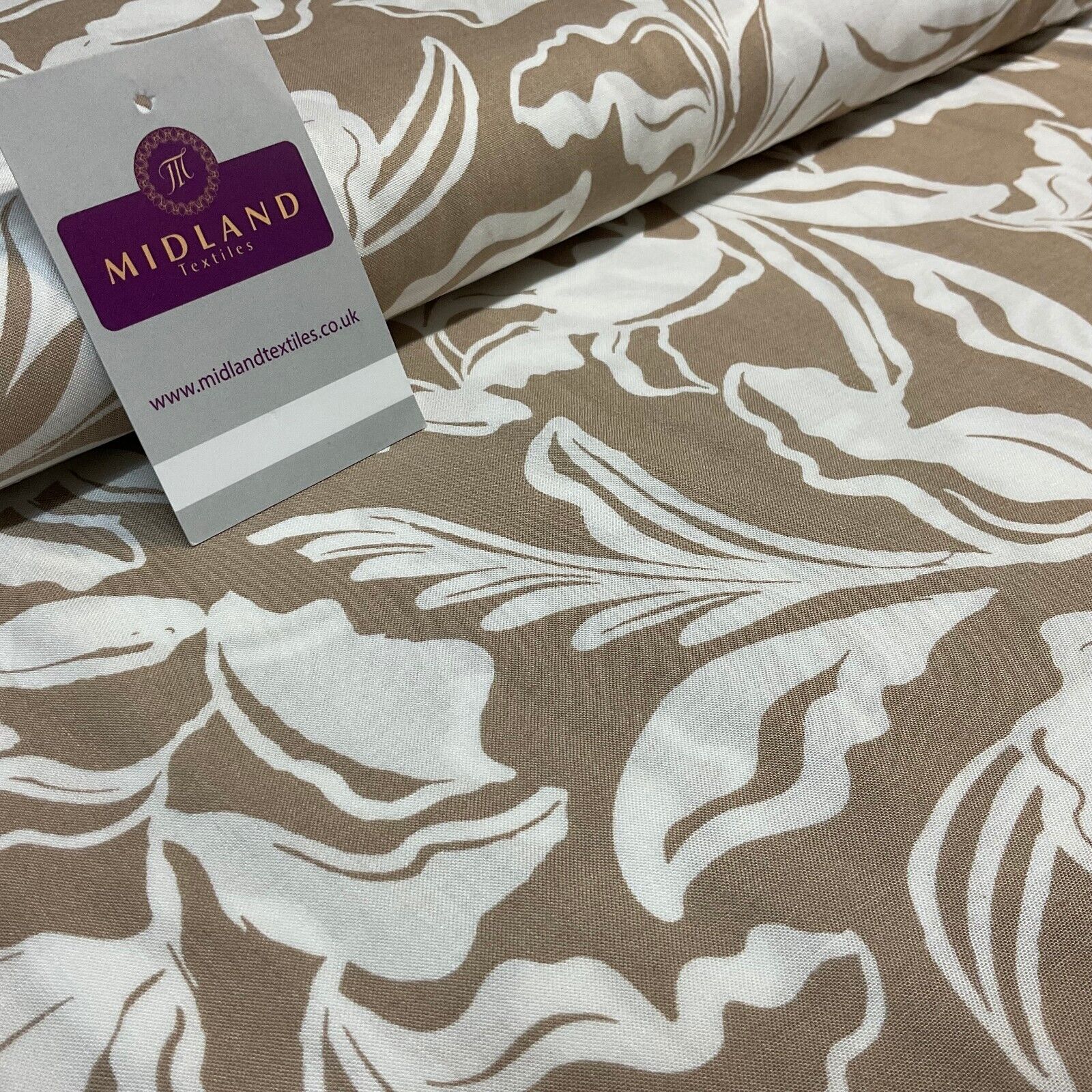 Leaf printed Viscose abstract summer dress Fabric Sold per Metre M1821