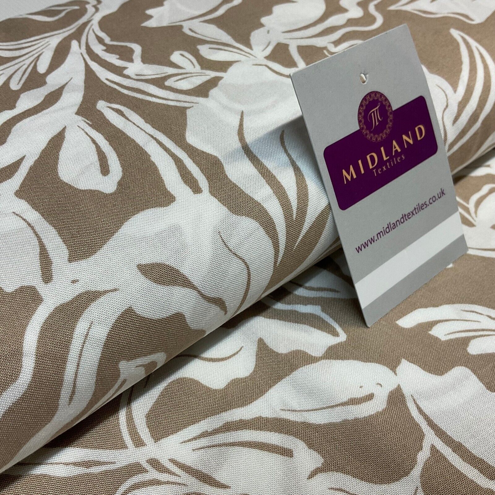 Leaf printed Viscose abstract summer dress Fabric Sold per Metre M1821