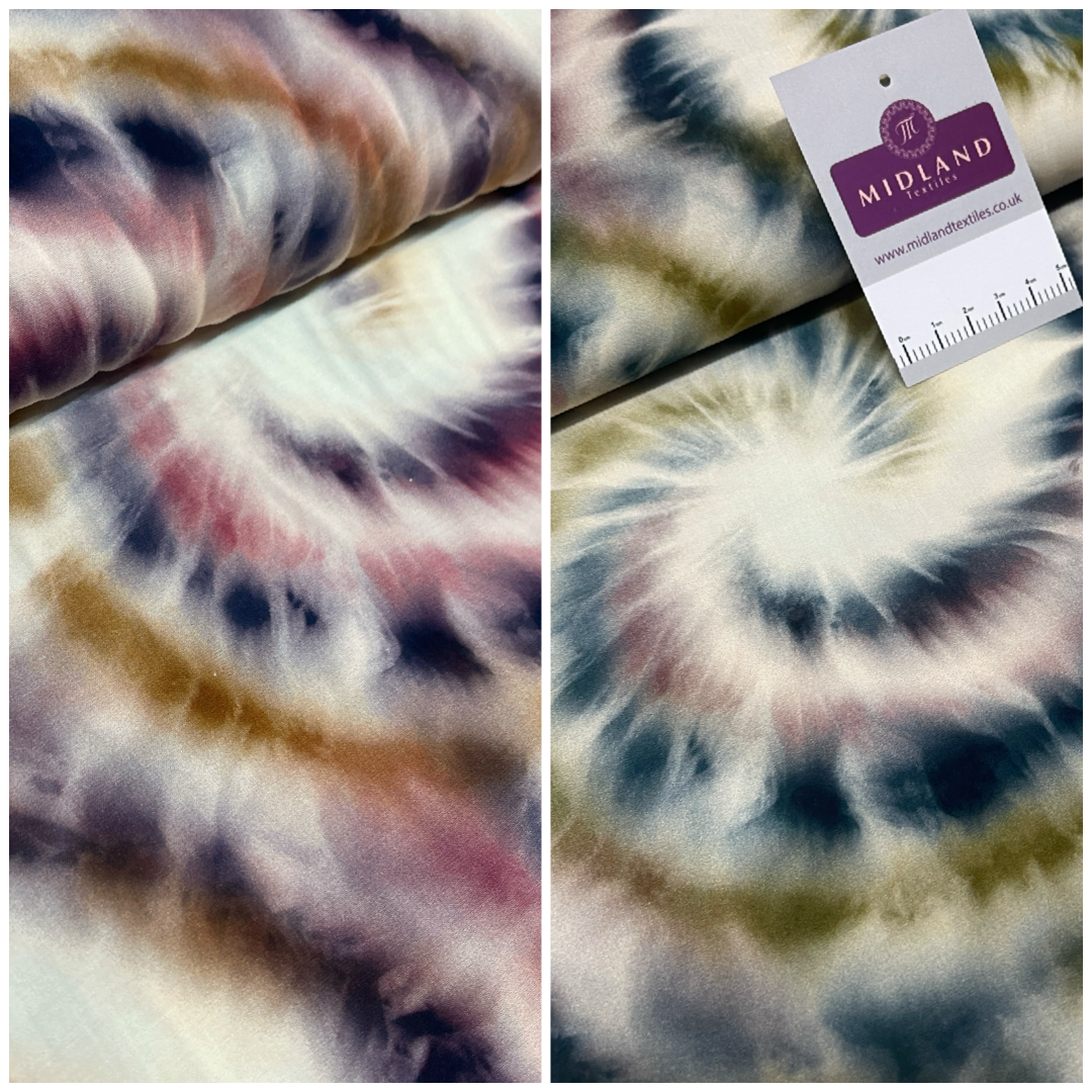 Tie Dye Viscose Radiance printed dress skirt Fabric M1835