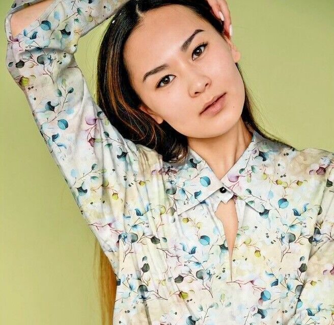 Gorgeous Green radiance viscose Floral Dress Fabric M1850