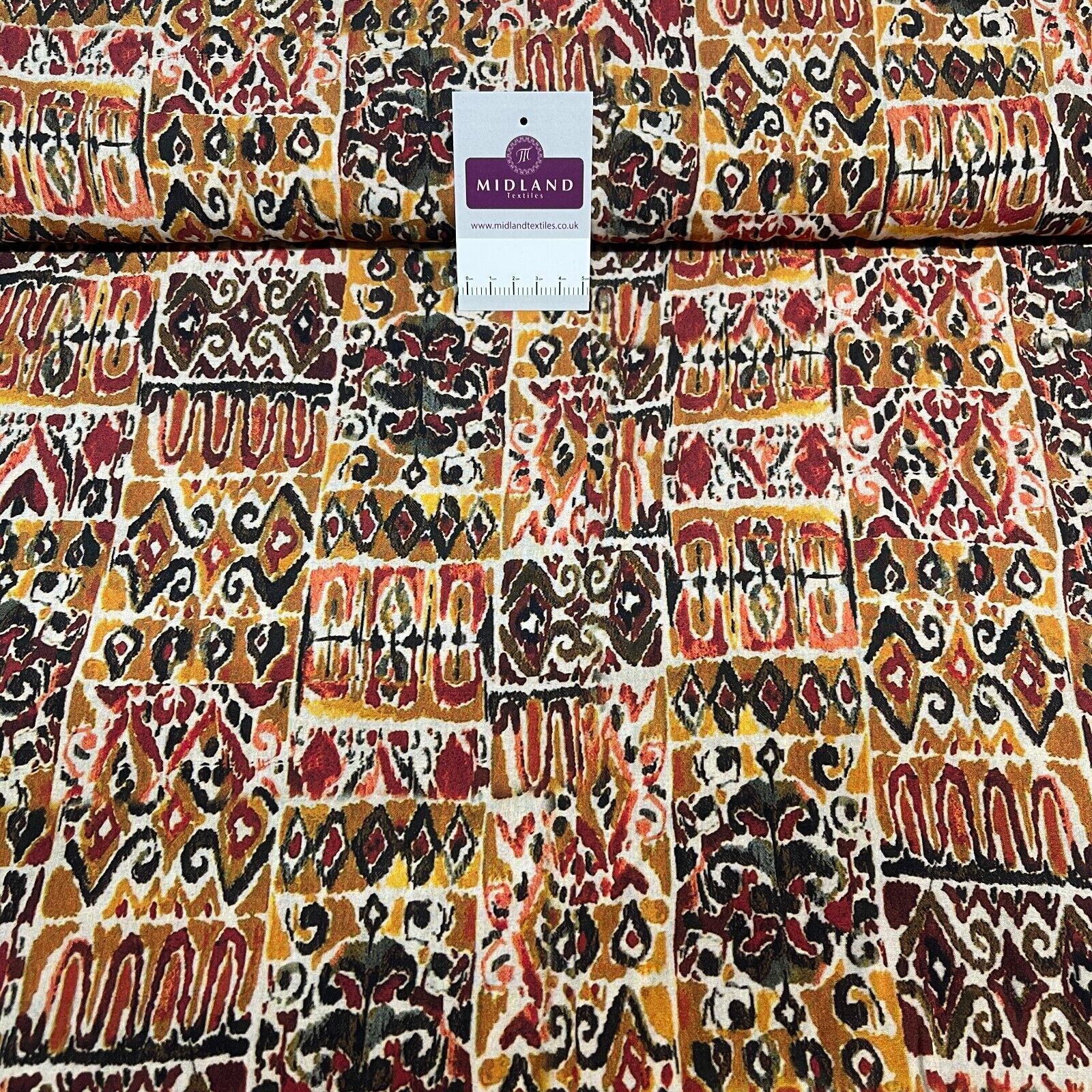Gorgeous multi colour radiance aztec viscose Dress Fabric M1854