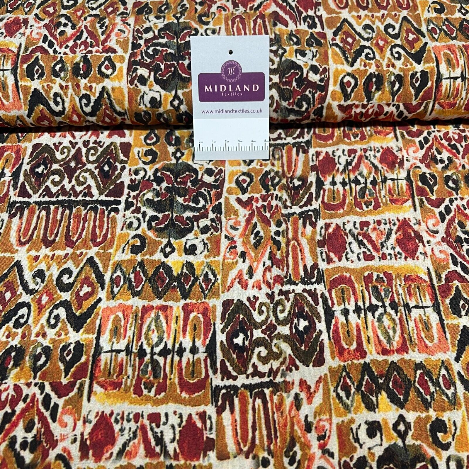 Gorgeous multi colour radiance aztec viscose Dress Fabric M1854