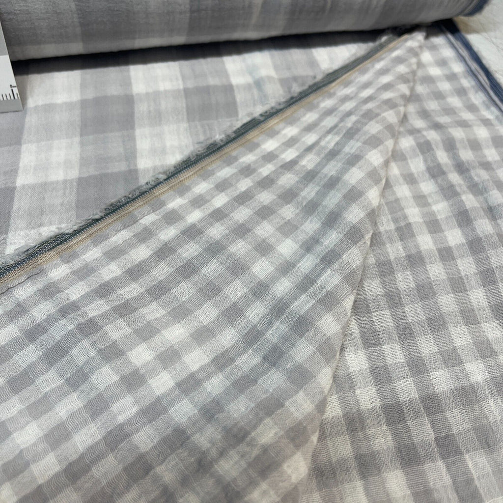 Double sided gingham Woven Double gauze cotton Fabric ideal for shirts, M1838