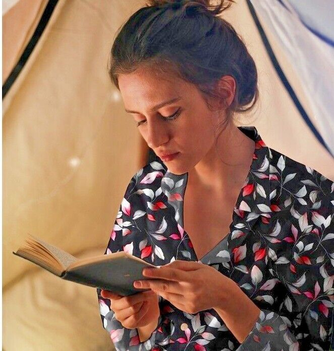 Luxurious Viscose Black Stretch Poplin Floral Dress Fabric  M1847