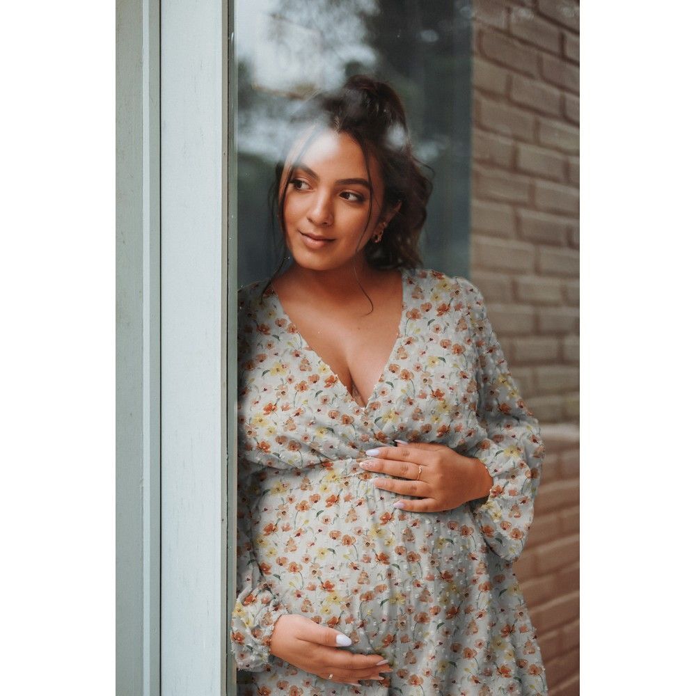 Gorgeous Orange viscose dobby flowers Dress Fabric M1846