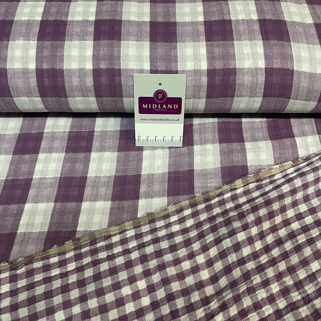 Double sided gingham Woven Double gauze cotton Fabric ideal for shirts, M1838