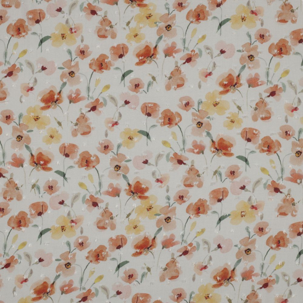 Gorgeous Orange viscose dobby flowers Dress Fabric M1846