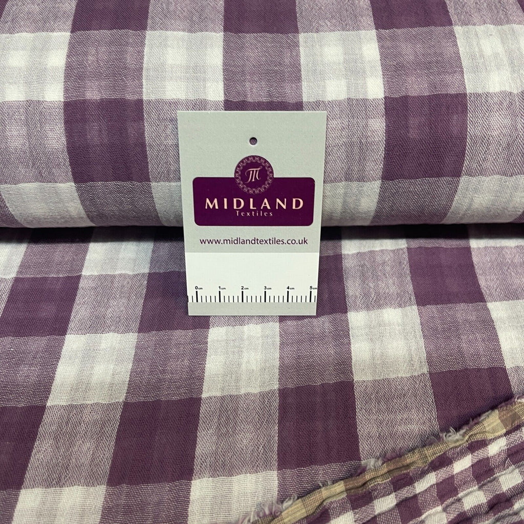 Double sided gingham Woven Double gauze cotton Fabric ideal for shirts, M1838