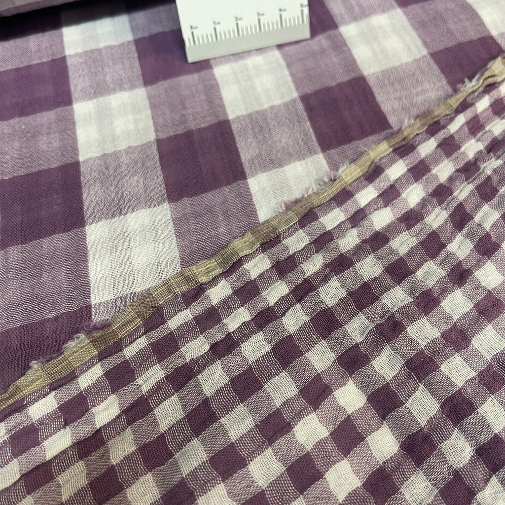 Double sided gingham Woven Double gauze cotton Fabric ideal for shirts, M1838