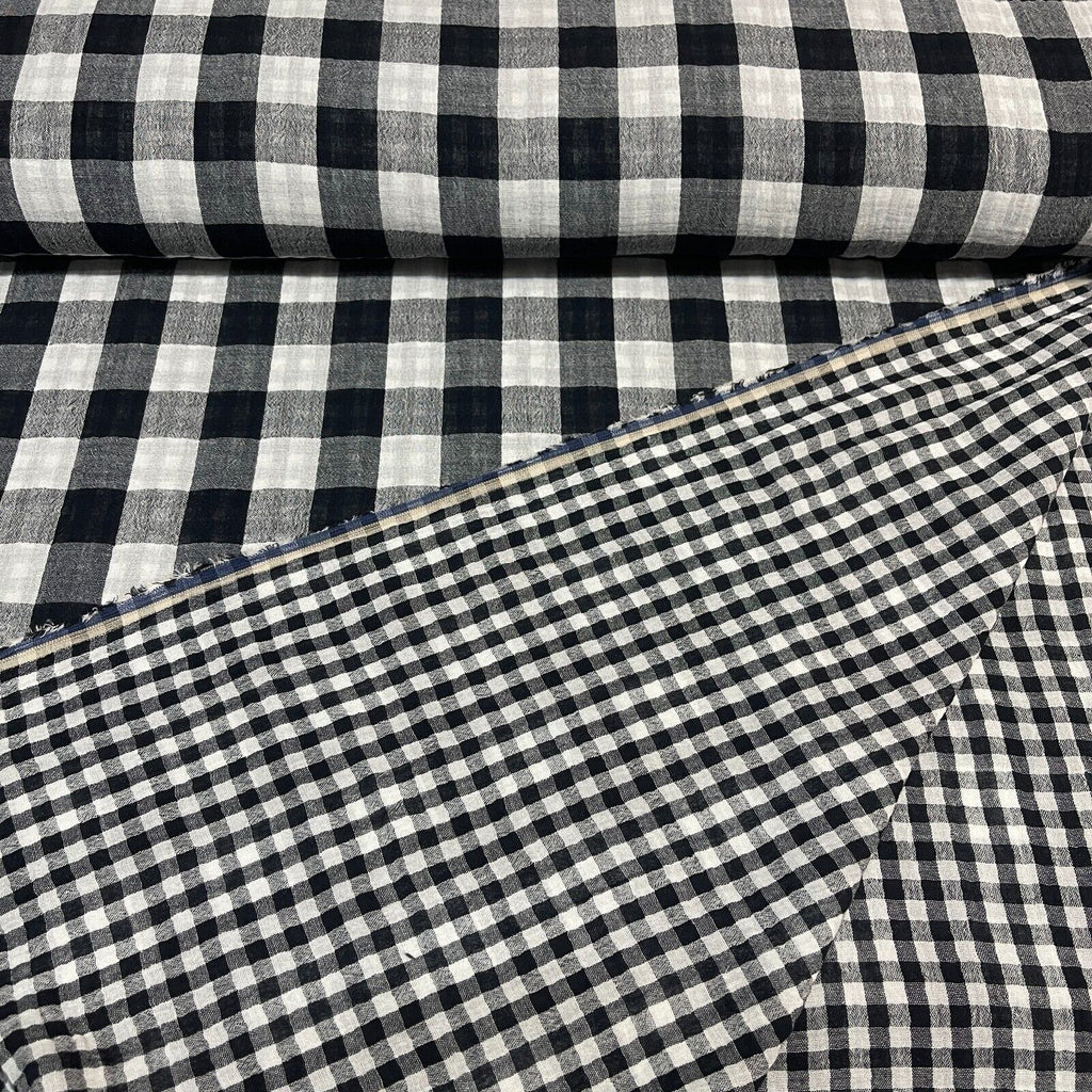 Double sided gingham Woven Double gauze cotton Fabric ideal for shirts, M1838