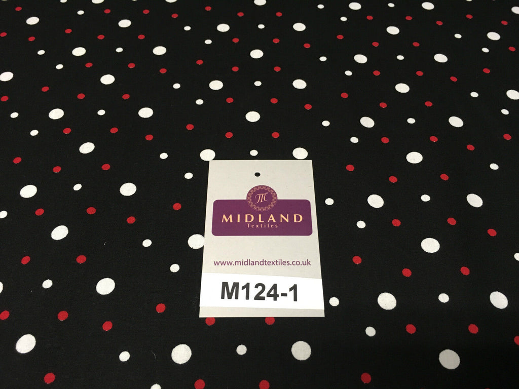 Multi coloured Polka Dot & Spot 100% Cotton Poplin Fabric 58