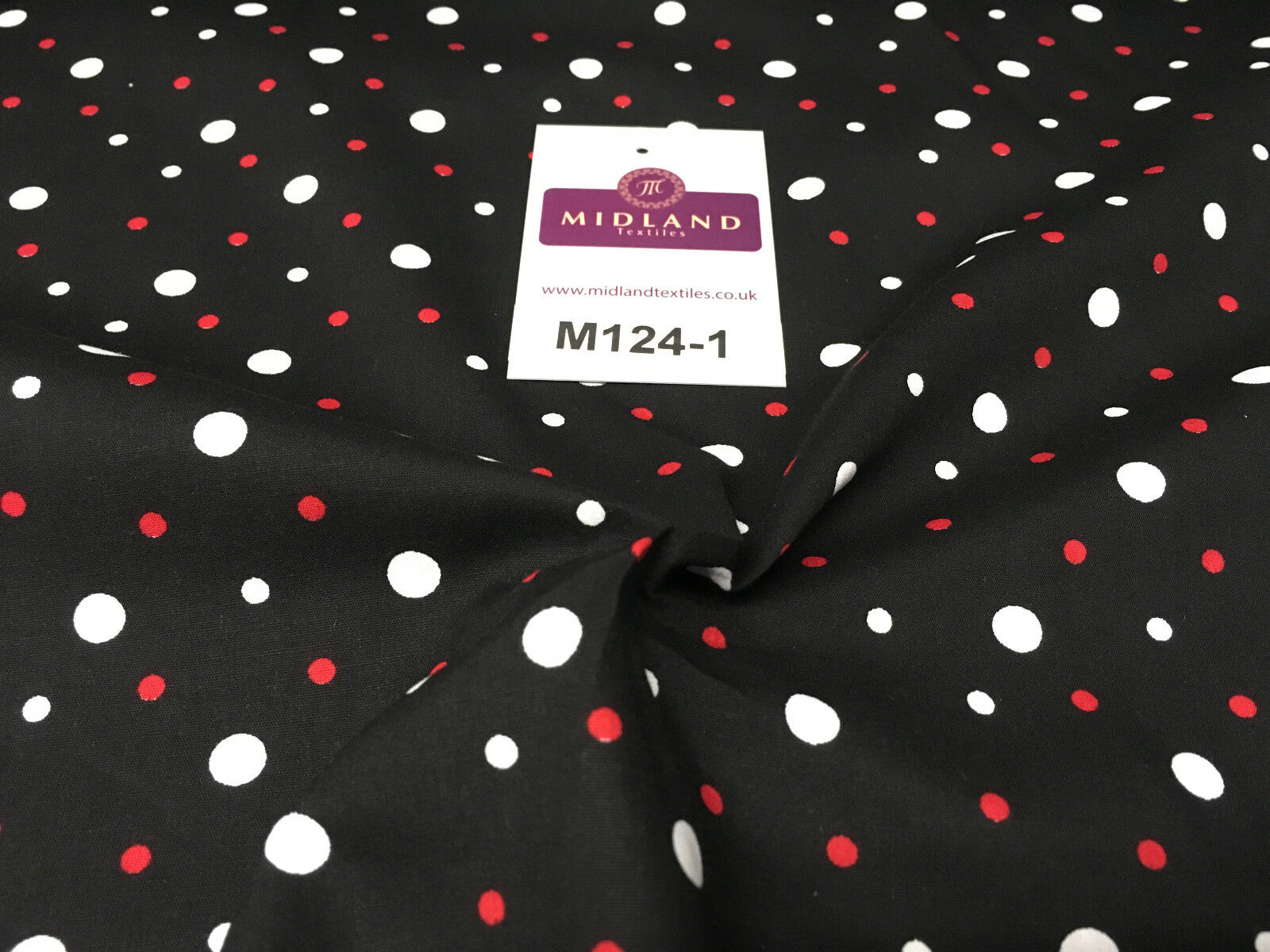 Multi coloured Polka Dot & Spot 100% Cotton Poplin Fabric 58' Wide M124