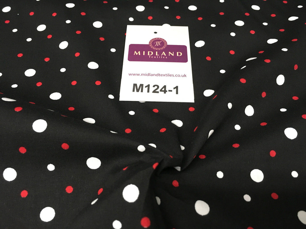 Multi coloured Polka Dot & Spot 100% Cotton Poplin Fabric 58