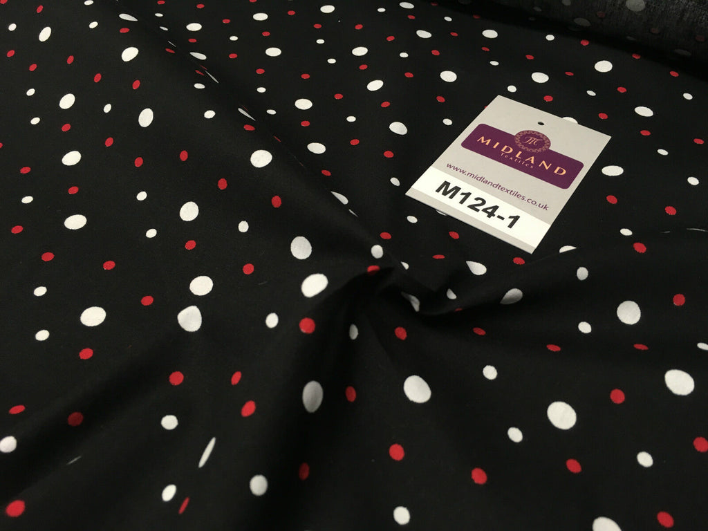 Multi coloured Polka Dot & Spot 100% Cotton Poplin Fabric 58