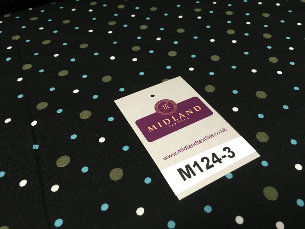 Multi coloured Polka Dot & Spot 100% Cotton Poplin Fabric 58